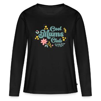 Design Club des mamans cool - T-shirt manches longues Premium bio Femme - noir - Devant - Julia (174cm)