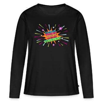 Je ne suis pas une tendance, je suis une déclaration - T-shirt manches longues Premium bio Femme - noir - Devant - Julia (174cm)