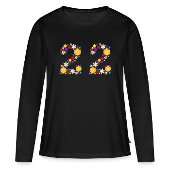 Flowers 22 - Frauen Premium Bio Langarmshirt - Schwarz - Vorne - Julia (174cm)