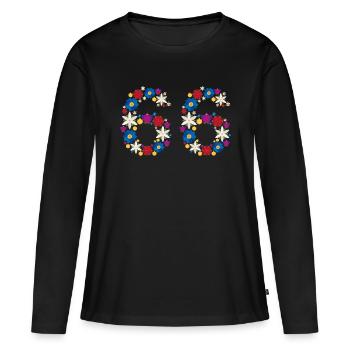Fleurs 66 - T-shirt manches longues Premium bio Femme - noir - Devant - Julia (174cm)