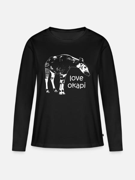Okapi - Frauen Premium Bio Langarmshirt - Schwarz