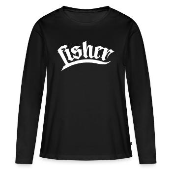 fisch fischer fishing fisher club hecht angeln cap - Frauen Premium Bio Langarmshirt - Schwarz - Vorne - Julia (174cm)