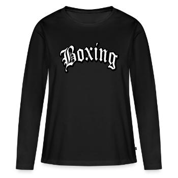 boxe boxe boxer mma combat coup de pied coup de poing sparring ko - T-shirt manches longues Premium bio Femme - noir - Devant - Julia (174cm)