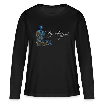 Be Water my Friend Budhismus Bruce Lee - Women's Premium Organic Long Sleeve Shirt - black - Front - Julia (174cm)