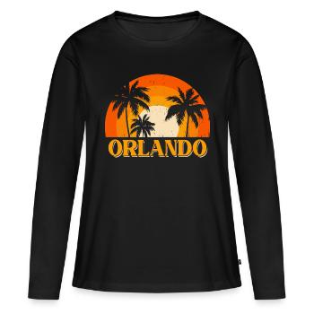 Orlando Florida - Women's Premium Organic Long Sleeve Shirt - black - Front - Julia (174cm)