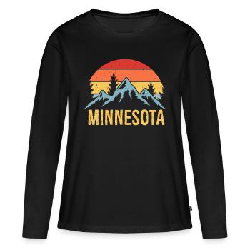 Minnesota - T-shirt manches longues Premium bio Femme - noir - Devant - Julia (174cm)
