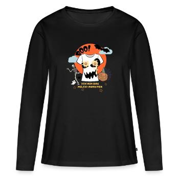 Milch-Monster Halloween für Mamas - Frauen Premium Bio Langarmshirt - Schwarz - Vorne - Julia (174cm)