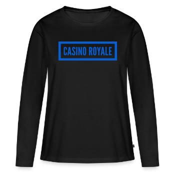 CASINO ROYALE -- Grand et tendance T-shirt Design #MD - T-shirt manches longues Premium bio Femme - noir - Devant - Julia (174cm)