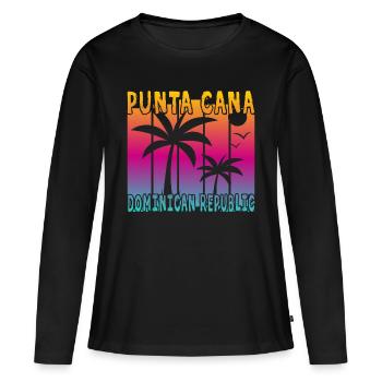 Punta Cana République dominicaine - T-shirt manches longues Premium bio Femme - noir - Devant - Julia (174cm)