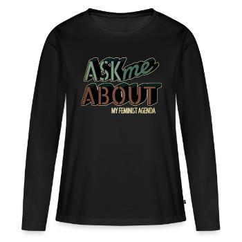 2019 femmes Obama anniversaire cadeau idée - T-shirt manches longues Premium bio Femme - noir - Devant - Julia (174cm)