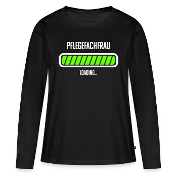 Pflegefachfrau Beruf Loading Ladebalken - Frauen Premium Bio Langarmshirt - Schwarz - Vorne - Julia (174cm)