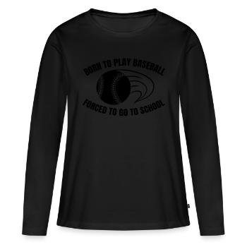 Équipe de baseball Joueurs de baseball Joueurs de baseball - T-shirt manches longues Premium bio Femme - noir - Devant - Julia (174cm)