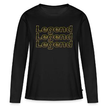 Legend Legend Legend Cadeau - T-shirt manches longues Premium bio Femme - noir - Devant - Julia (174cm)