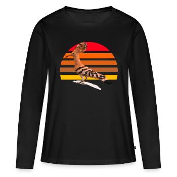 Illustration d’oiseau huppe - T-shirt manches longues Premium bio Femme - noir - Devant - Julia (174cm)