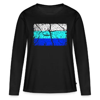 Drapeau de l’Allemagne INVERSÉ - T-shirt manches longues Premium bio Femme - noir - Devant - Julia (174cm)