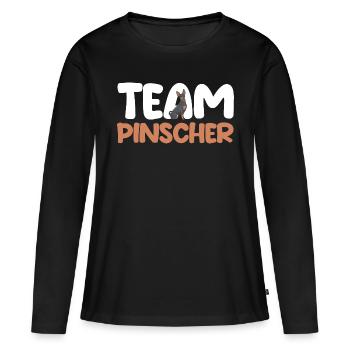Hund Pinscher - Frauen Premium Bio Langarmshirt - Schwarz - Vorne - Julia (174cm)