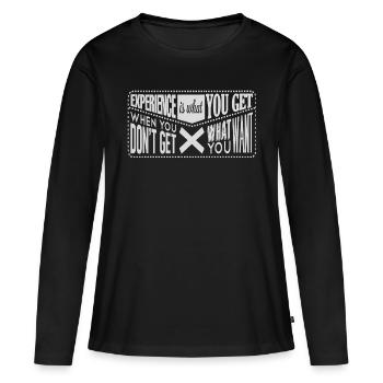 230524 0005 expérience - T-shirt manches longues Premium bio Femme - noir - Devant - Julia (174cm)