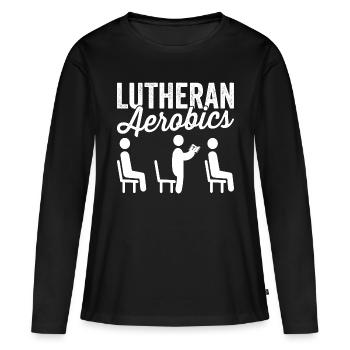 Confirmation de la religion de l’aérobic luthérienne - T-shirt manches longues Premium bio Femme - noir - Devant - Julia (174cm)