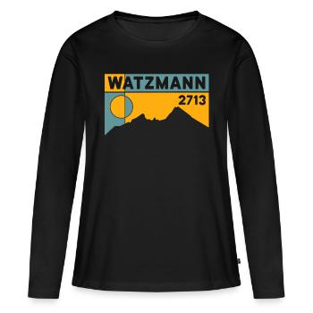Watzmann Mountain Crossing Randonnée Berchtesgaden - T-shirt manches longues Premium bio Femme - noir - Devant - Julia (174cm)