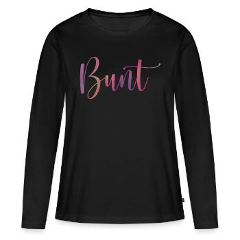 Bunt - Frauen Premium Bio Langarmshirt - Schwarz - Vorne - Julia (174cm)