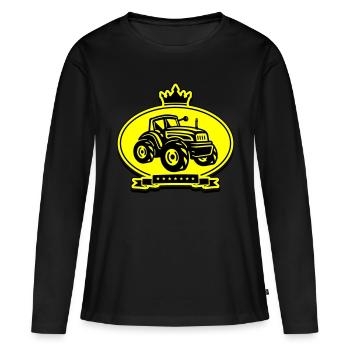 Tracteur Farmer Silhouette Trekker - T-shirt manches longues Premium bio Femme - noir - Devant - Julia (174cm)