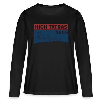 Hautes Carpates Randonnée Randonnée Souvenirs - T-shirt manches longues Premium bio Femme - noir - Devant - Julia (174cm)