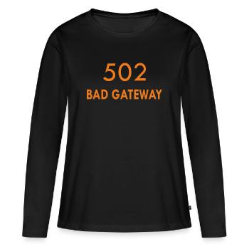 Erreur 502 Code d’état HTTP de passerelle incorrecte - T-shirt manches longues Premium bio Femme - noir - Devant - Julia (174cm)