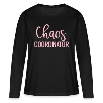 Coordinatrice du chaos Drôle Maman Maman - T-shirt manches longues Premium bio Femme - noir - Devant - Julia (174cm)