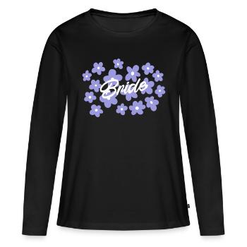 Team Braut JGA - Bride Squad - Frauen Premium Bio Langarmshirt - Schwarz - Vorne - Julia (174cm)