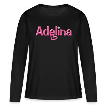 Adelina Name Balloon Police - T-shirt manches longues Premium bio Femme - noir - Devant - Julia (174cm)