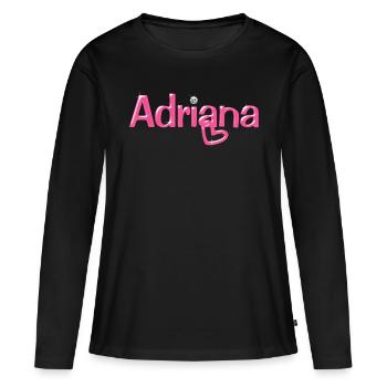 Adriana Name Balloon Police - T-shirt manches longues Premium bio Femme - noir - Devant - Julia (174cm)