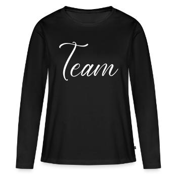 Équipe - T-shirt manches longues Premium bio Femme - noir - Devant - Julia (174cm)