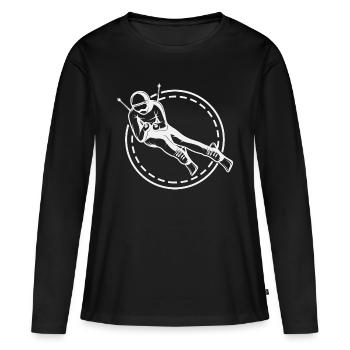 Skieurs - Ski Slope Ski Holiday Winter Slalom - T-shirt manches longues Premium bio Femme - noir - Devant - Julia (174cm)