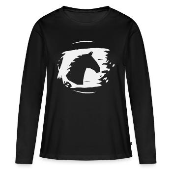 Cheval Étalon Ross Mare Sport équestre - T-shirt manches longues Premium bio Femme - noir - Devant - Julia (174cm)