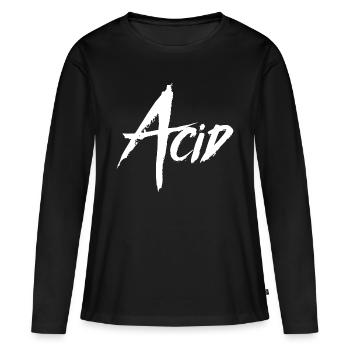 ACIDE - T-shirt manches longues Premium bio Femme - noir - Devant - Julia (174cm)
