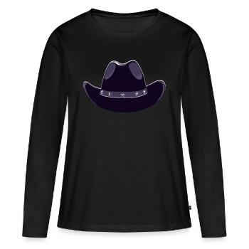 cowboy hat - Women's Premium Organic Long Sleeve Shirt - black - Front - Julia (174cm)