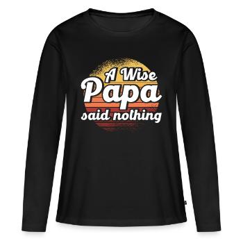Klug Vater Vati Papa - Frauen Premium Bio Langarmshirt - Schwarz - Vorne - Julia (174cm)