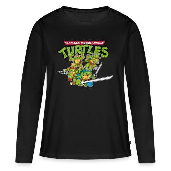 Teenage Mutant Ninja Turtles Logo - Women's Premium Organic Long Sleeve Shirt - black - Front - Julia (174cm)