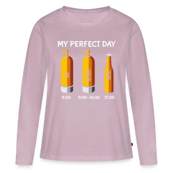 My Perfect Day Luft Bier Tauchen Gerätetaucher - Frauen Premium Bio Langarmshirt - Altrosa - Vorne - Julia (174cm)