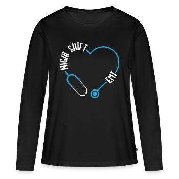 Professional AMbulance Night Shift EMT Paramedic - Women's Premium Organic Long Sleeve Shirt - black - Front - Julia (174cm)