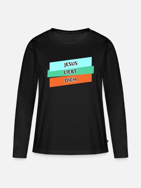Jesus Christus von Nazareth Glaube Bibel Jesus - Frauen Premium Bio Langarmshirt - Schwarz