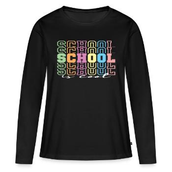 L'école c'est cool - T-shirt manches longues Premium bio Femme - noir - Devant - Julia (174cm)