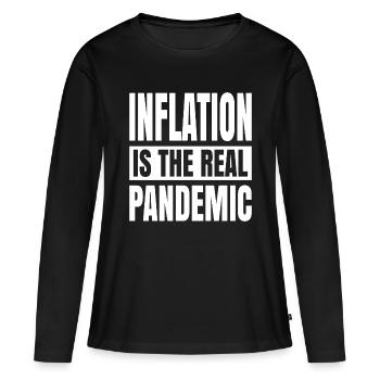 L’inflation est la véritable pandémie - T-shirt manches longues Premium bio Femme - noir - Devant - Julia (174cm)