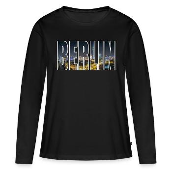 Horizon de Berlin - T-shirt manches longues Premium bio Femme - noir - Devant - Julia (174cm)