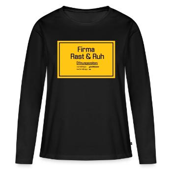 Firma Arbeit Ruhetag - Frauen Premium Bio Langarmshirt - Schwarz - Vorne - Julia (174cm)