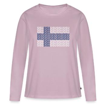 Suomi - Sisu - Drapeau - Finlande - Finlande - T-shirt manches longues Premium bio Femme - rose poudré - Devant - Julia (174cm)
