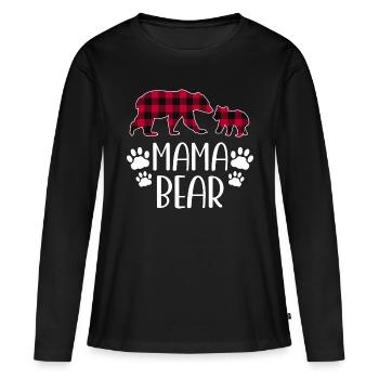 Mama Bear - Frauen Premium Bio Langarmshirt - Schwarz - Vorne - Julia (174cm)