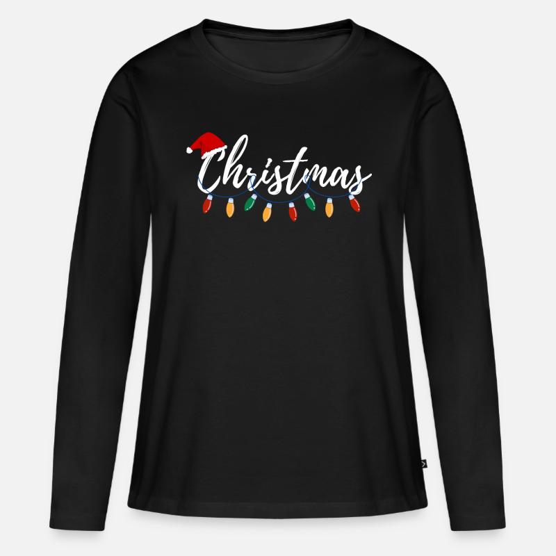 Weihnachtsgeschenk - Frauen Premium Bio Langarmshirt - Schwarz