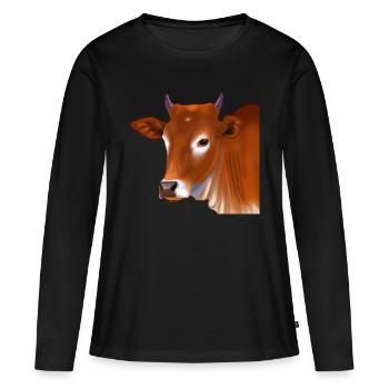 Brune Suisse - T-shirt manches longues Premium bio Femme - noir - Devant - Julia (174cm)