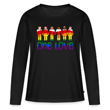 One love rainbow pride outfit - Women's Premium Organic Long Sleeve Shirt - black - Front - Julia (174cm)